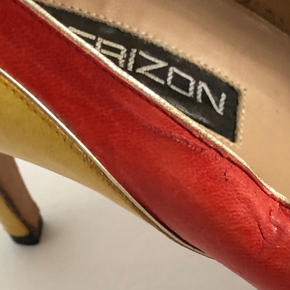 Maud Frizon Red Flame Pumps Heels Shoes. SZ 38 - Picture 7 of 7